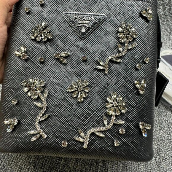 100% Authentic Prada Blue Panier Shoulder Bag - Picture 2 of 14